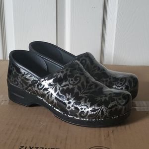 Dansko Professional Clog Silver Floral Patent